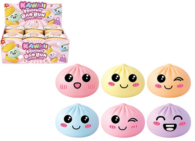 WIZZ TOYS SQUISHY PASTEL BAO in Basket 6cm In espo da 12pz 6ass…x24…x144